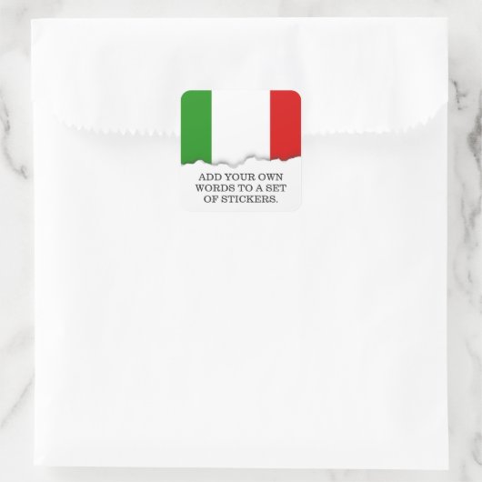 Vlag van Italië Vierkante Sticker (Tas)