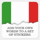 Vlag van Italië Vierkante Sticker (Voorkant)