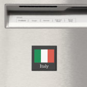 Vlag van Italië, witte tekst, Magneet (Insitu (Vaatwasser))