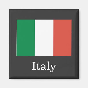 Vlag van Italië, witte tekst, Magneet