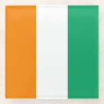 Vlag van Ivoorkust Glazen Onderzetter<br><div class="desc">Patriottische vlag van Ivoorkust.</div>