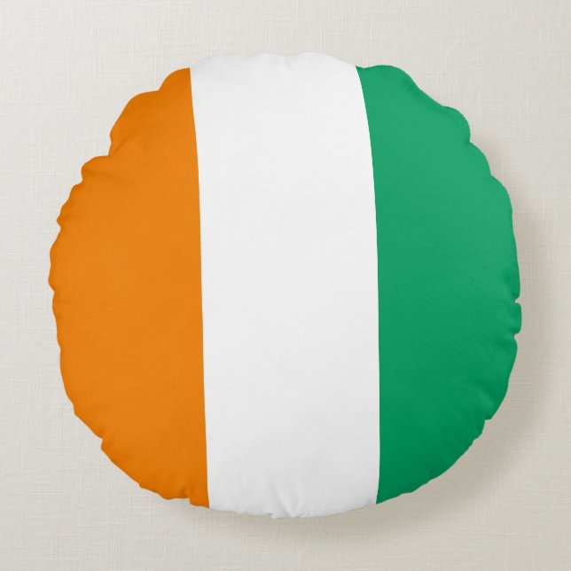 Vlag van Ivoorkust Rond Kussen (Voorkant)