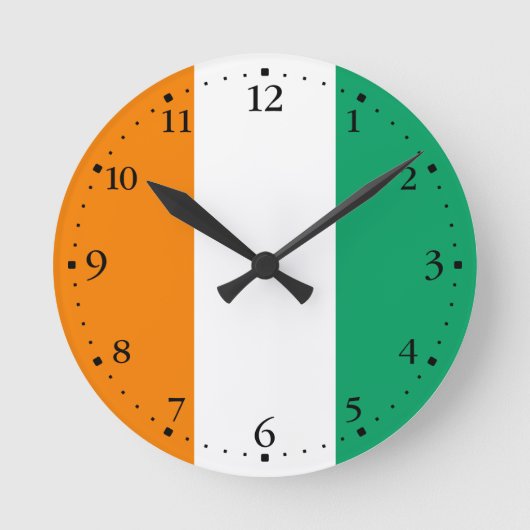 Vlag van Ivoorkust Ronde Klok (Voorkant)