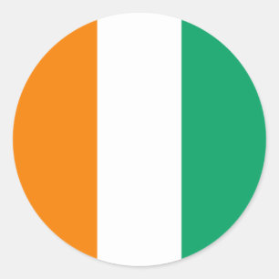 Vlag van Ivoorkust Ronde Sticker