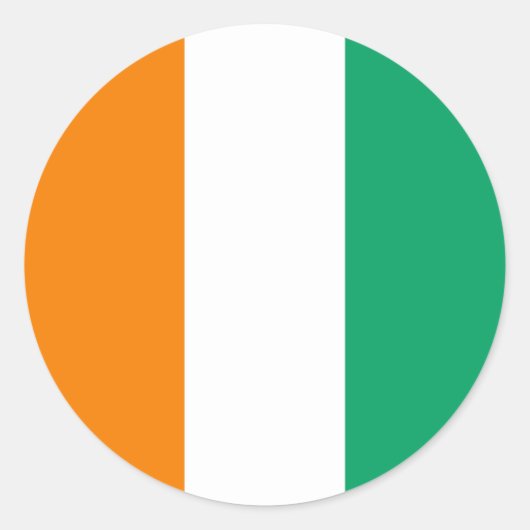 Vlag van Ivoorkust Ronde Sticker (Voorkant)