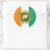 Vlag van Ivoorkust & Wapen van Ivoorkust Ronde Sticker (Tas)