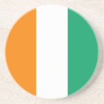 Vlag van Ivoorkust Zandsteen Onderzetter<br><div class="desc">Patriottische vlag van Ivoorkust.</div>