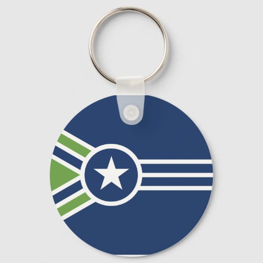 Vlag van Jackson, Tennessee Sleutelhanger (Achterkant)