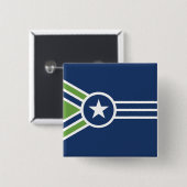 Vlag van Jackson, Tennessee Vierkante Button 5,1 Cm (Voorkant /achterkant)