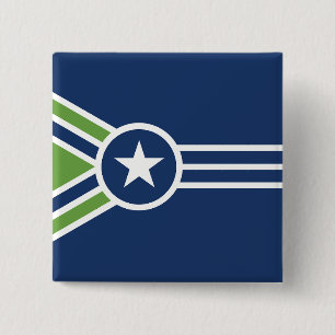 Vlag van Jackson, Tennessee Vierkante Button 5,1 Cm