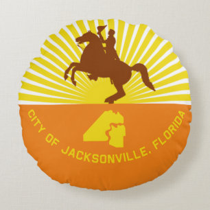 vlag van Jacksonville (Florida) Rond Kussen