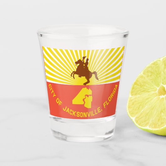 vlag van Jacksonville Shot Glas (Voorkant)