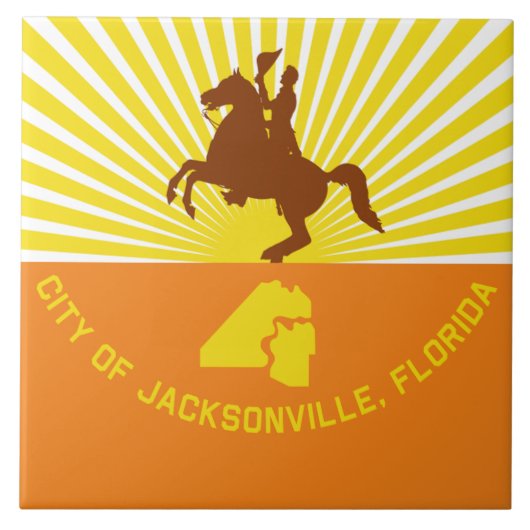vlag van Jacksonville Tegeltje (Voorkant)