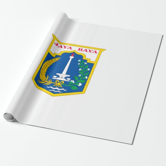 Vlag van Jakarta (Indonesische hoofdstad) Cadeaupapier (Uitgerold)