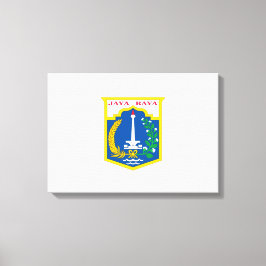 Vlag van Jakarta (Indonesische hoofdstad) Canvas Afdruk