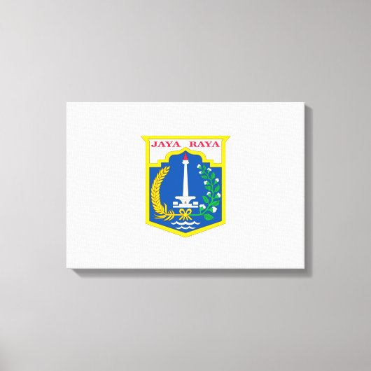 Vlag van Jakarta (Indonesische hoofdstad) Canvas Afdruk (Voorkant)