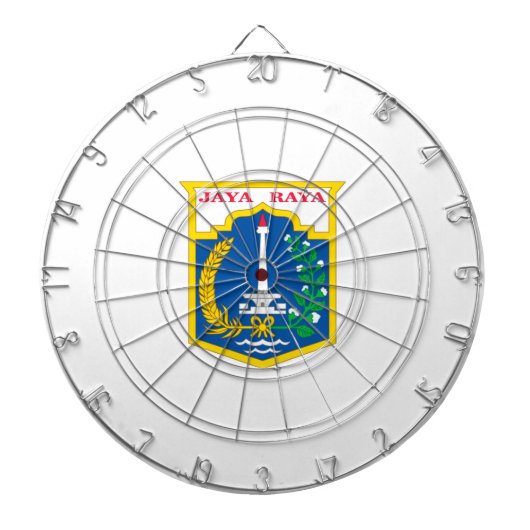 Vlag van Jakarta (Indonesische hoofdstad) Dartbord (Voorkant)