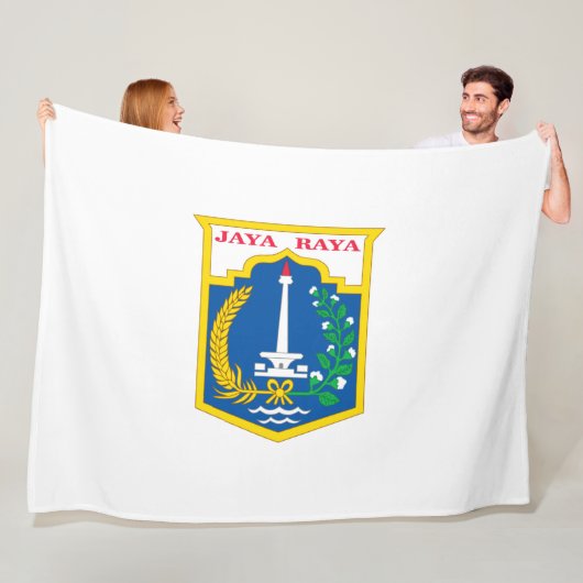 Vlag van Jakarta (Indonesische hoofdstad) Fleece Deken (In situ)