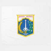 Vlag van Jakarta (Indonesische hoofdstad) Fleece Deken (Voorkant (Horizontaal))
