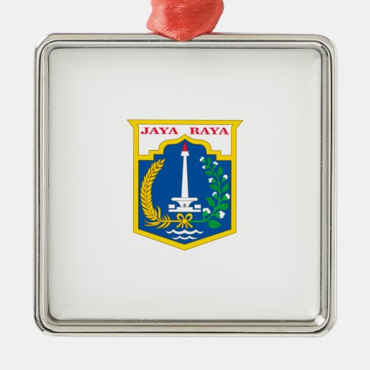 Vlag van Jakarta (Indonesische hoofdstad) Metalen Ornament (Voorkant)