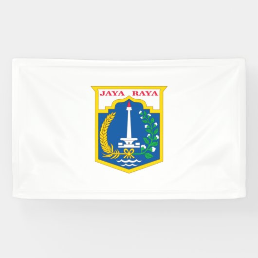 Vlag van Jakarta (Indonesische hoofdstad) Spandoek (Horizontaal)
