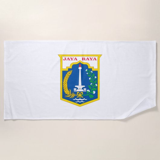 Vlag van Jakarta (Indonesische hoofdstad) Strandlaken (Voorkant)