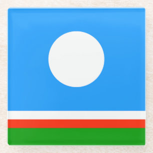 Vlag van Jakoetië Glazen Onderzetter