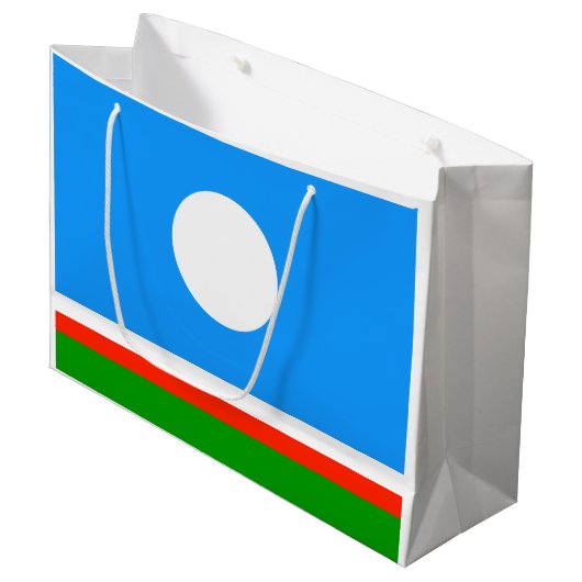 Vlag van Jakoetië Groot Cadeauzakje (Voorkant Gekanteld)