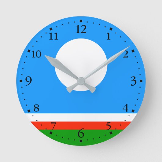 Vlag van Jakoetië Ronde Klok (Voorkant)