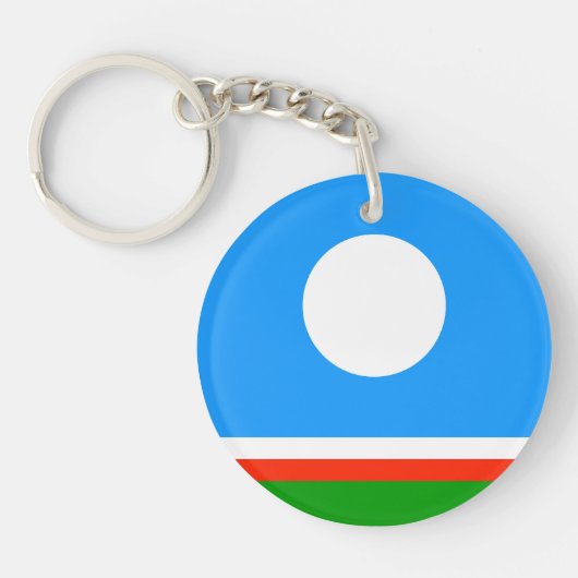 Vlag van Jakoetië Sleutelhanger (Voorkant)