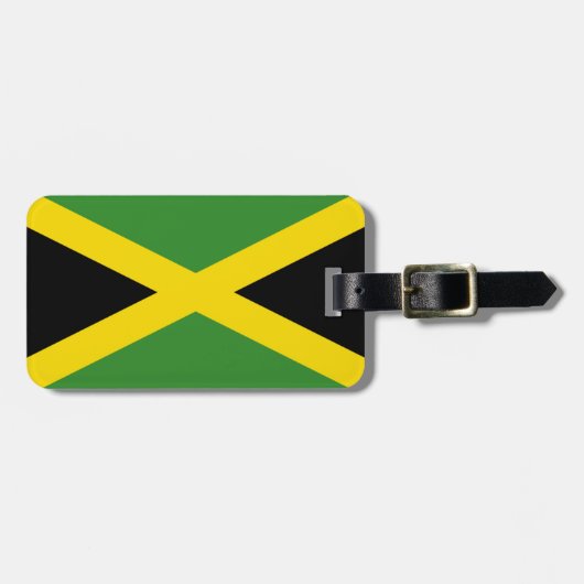 Vlag van Jamaica-Bagagelabel met lederriem Bagagelabel (Voorkant horizontaal)