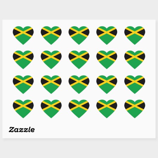 Vlag van Jamaica Hart Sticker (Vel)