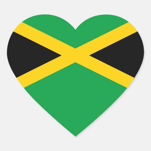 Vlag van Jamaica Hart Sticker (Voorkant)