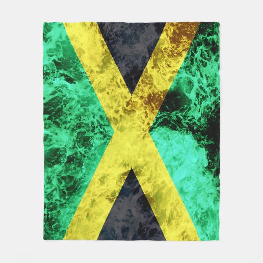 Vlag van Jamaica - Ocean Waves Fleece Deken (Voorkant)