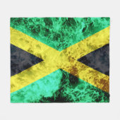 Vlag van Jamaica - Ocean Waves Fleece Deken (Voorkant (Horizontaal))