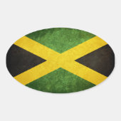 Vlag van Jamaica Ovale Sticker (Voorkant)