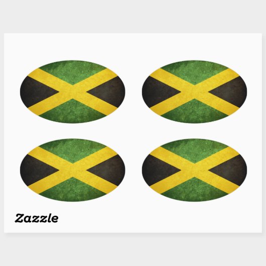 Vlag van Jamaica Ovale Sticker (Vel)