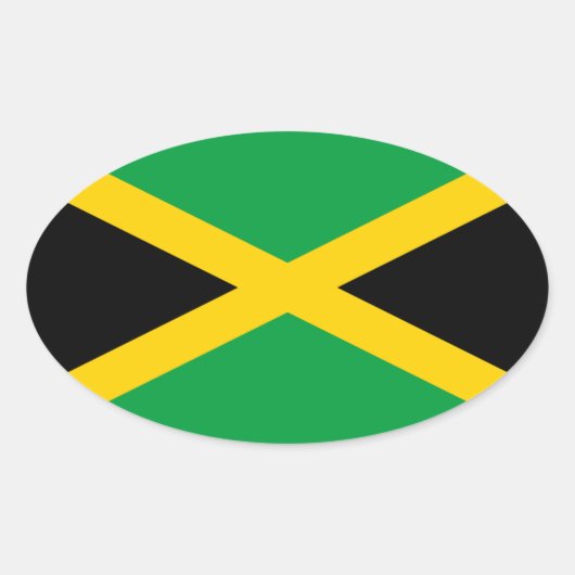 Vlag van Jamaica Ovale Sticker (Voorkant)