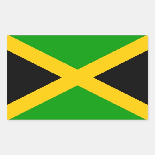 Vlag van Jamaica Rechthoekige Sticker (Voorkant)