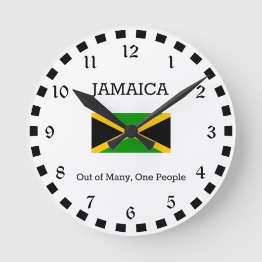 Vlag van Jamaica Ronde Klok (Voorkant)