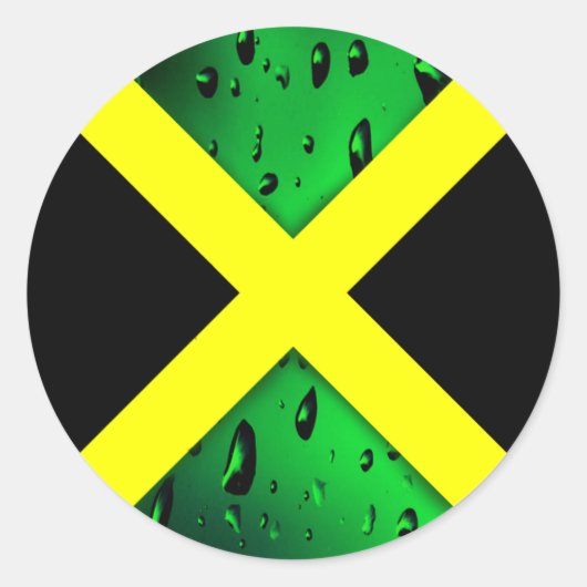 Vlag van Jamaica Ronde Sticker (Voorkant)