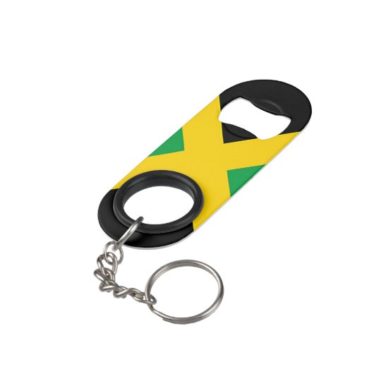 Vlag van Jamaica Sleutelhanger Flessenopener (Achterkant Gekanteld)