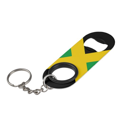 Vlag van Jamaica Sleutelhanger Flessenopener (Voorkant Gekanteld)