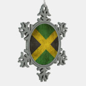 vlag van Jamaica Tin Sneeuwvlok Ornament (Links)