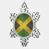 vlag van Jamaica Tin Sneeuwvlok Ornament (Rechts)