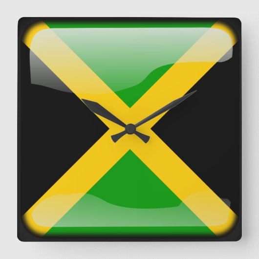 Vlag van Jamaica Vierkante Klok (Voorkant)