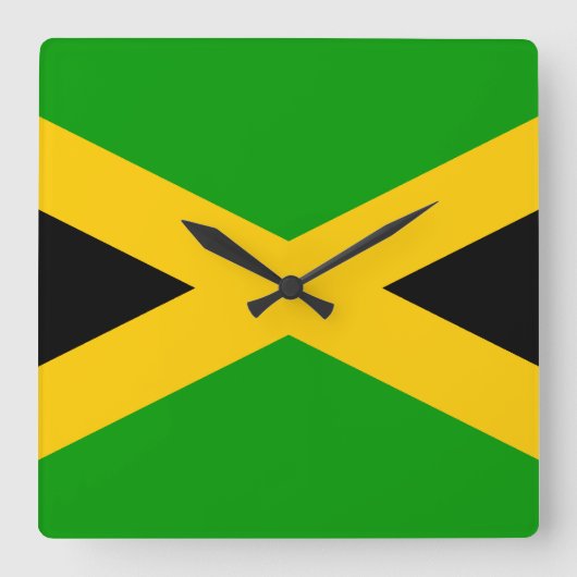 Vlag van Jamaica Vierkante Klok (Voorkant)