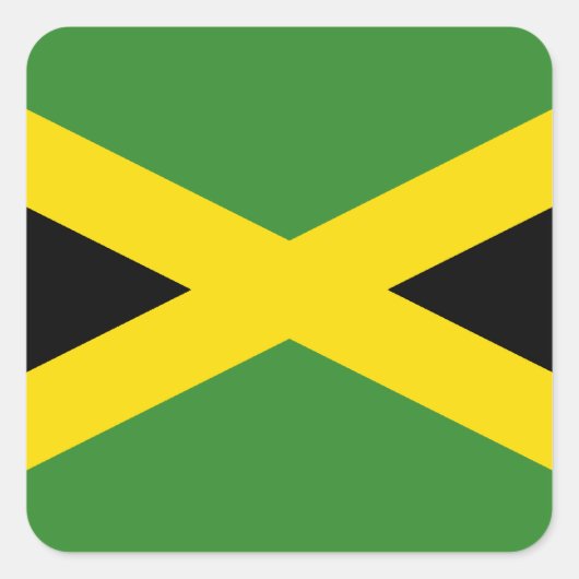 Vlag van Jamaica Vierkante Sticker (Voorkant)
