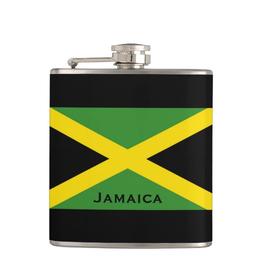 Vlag van Jamaica World Flags Green Heupfles (Voorkant)