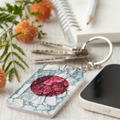 Vlag van Japan in de Stone Wall - Sleutelhanger vo (Voorkant Rechts)